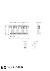 KD By AxLabs 7-String Hardtail Bridge - String-Through-Body, 10.8 mm Spacing - AxLabs